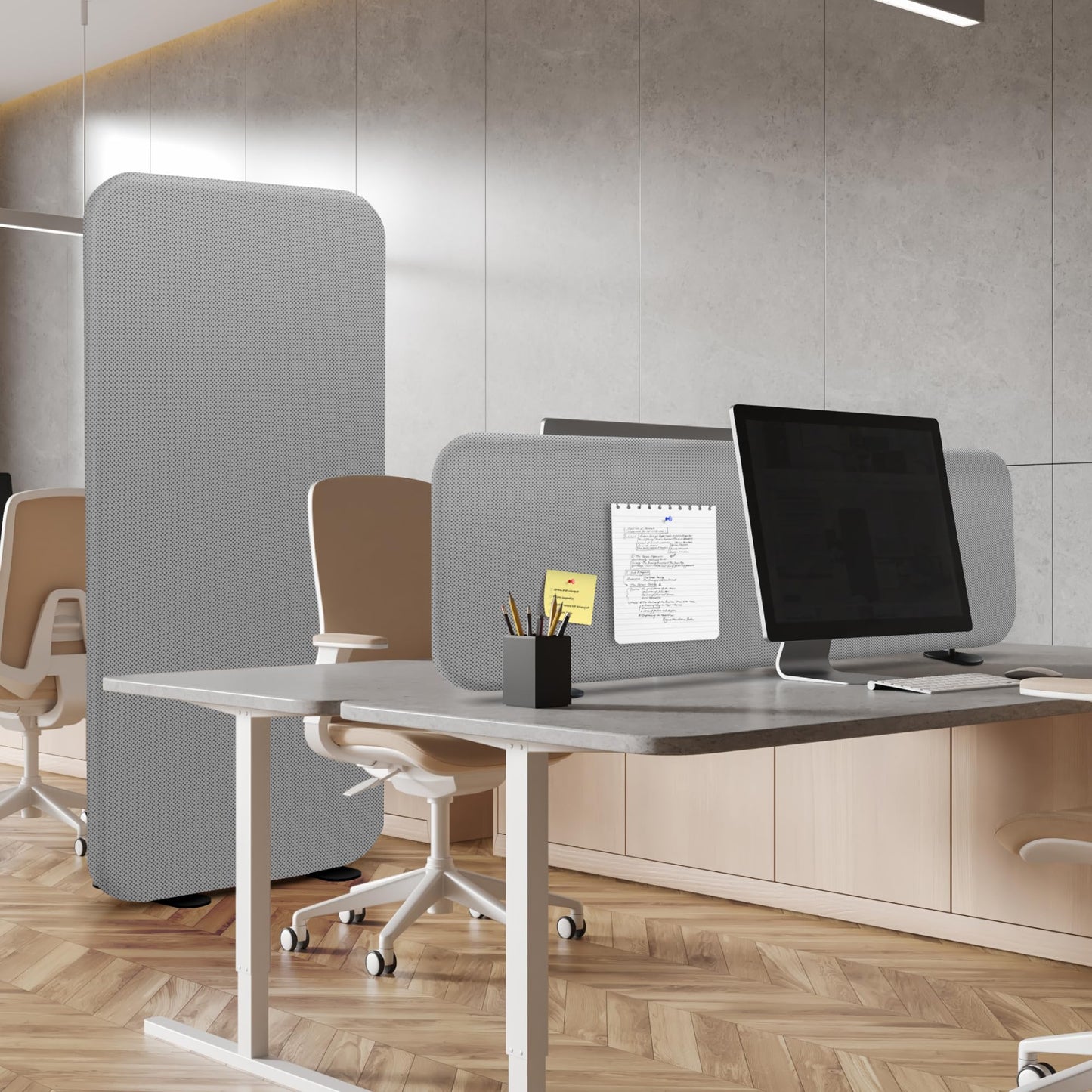 DECOLAB Free Standing Room Divider & Desk Partition Set for Office, Classroom, Home, Steel