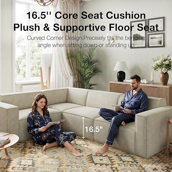Novilla 142.5" Modular Sectional Sofa, No Assembly Cloud Sectional Couch