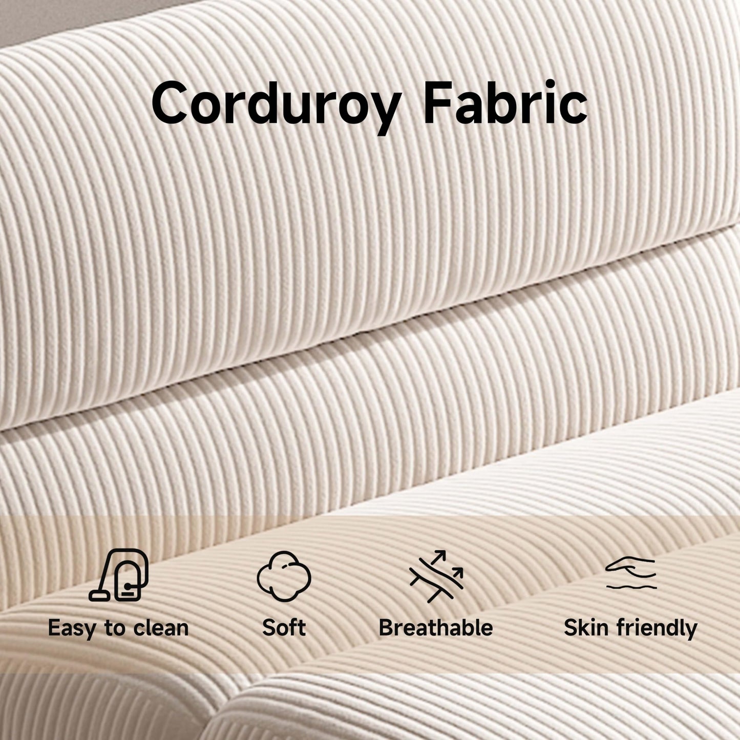 YVDNHP Bean Bag Chair with Ottoman, Cozy Comfy Reading Nook Chairs, Ultra Soft Corduroy Fabric Bean Bag Chairs for Adults, Reading Chair with Ottoman for Living Room, Bedroom Apartment (Beige)