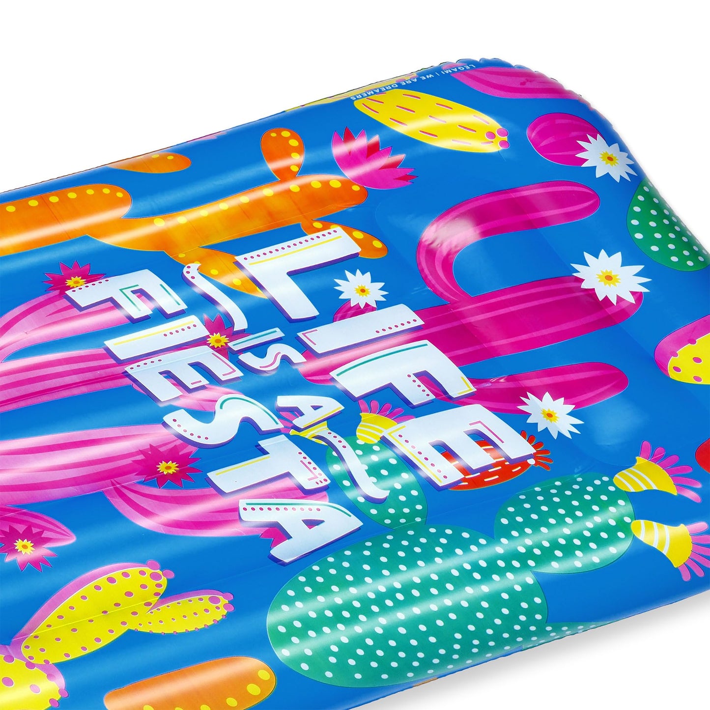 Legami - inflatable mattress, inflatable mattress for single bed, surfboard shape, 2 air chambers, including self-adhesive patch, lifting capacity up to 90 kg, 80 x 173 cm, waves