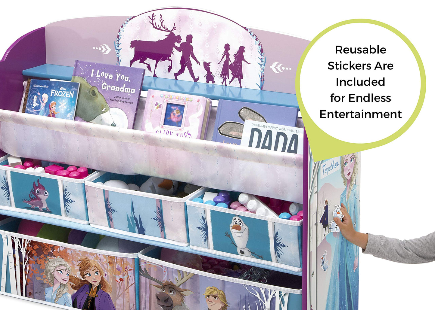 Delta Children Kids Convertible Activity Bench - Greenguard Gold Certified, Frozen II & Deluxe Toy and Book Organizer, Disney Frozen II