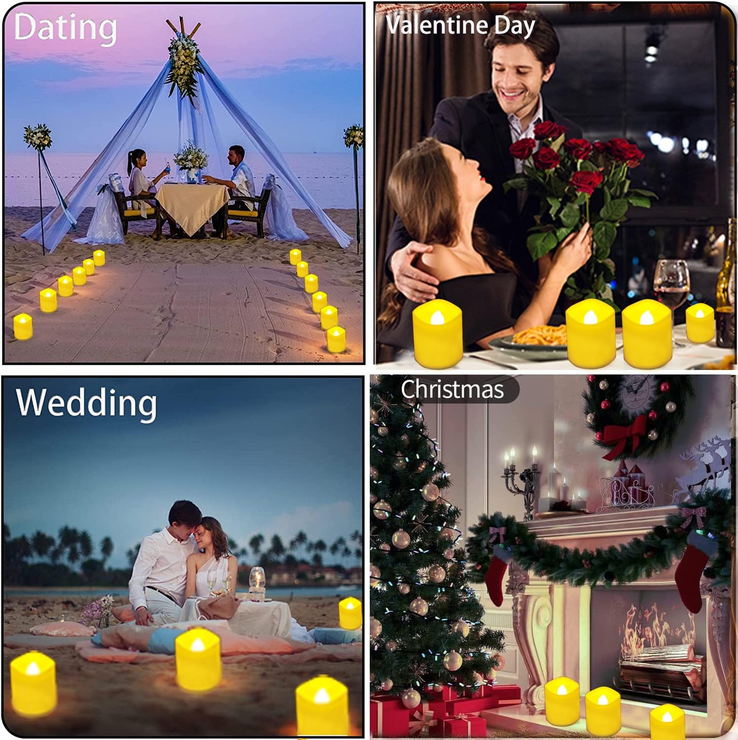 Jialine Rechargeable Tea Lights with Remote Timer, Battery Operated Flameless Votive Tea Lights Candles, USB Tealights Candles for Weddings,Parties,Halloween,Home Decor Seasonal Decor(6 Pack)