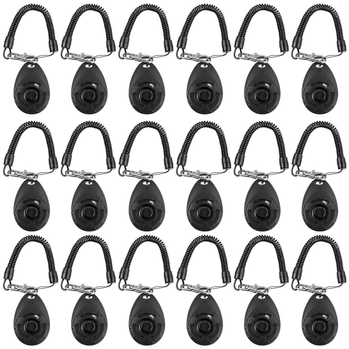 Frienda 18 Pieces Dog Training Clicker, Pet Behavioral Training Clickers with Wrist Strap for Dogs Cats Puppy Birds Horses(Black)