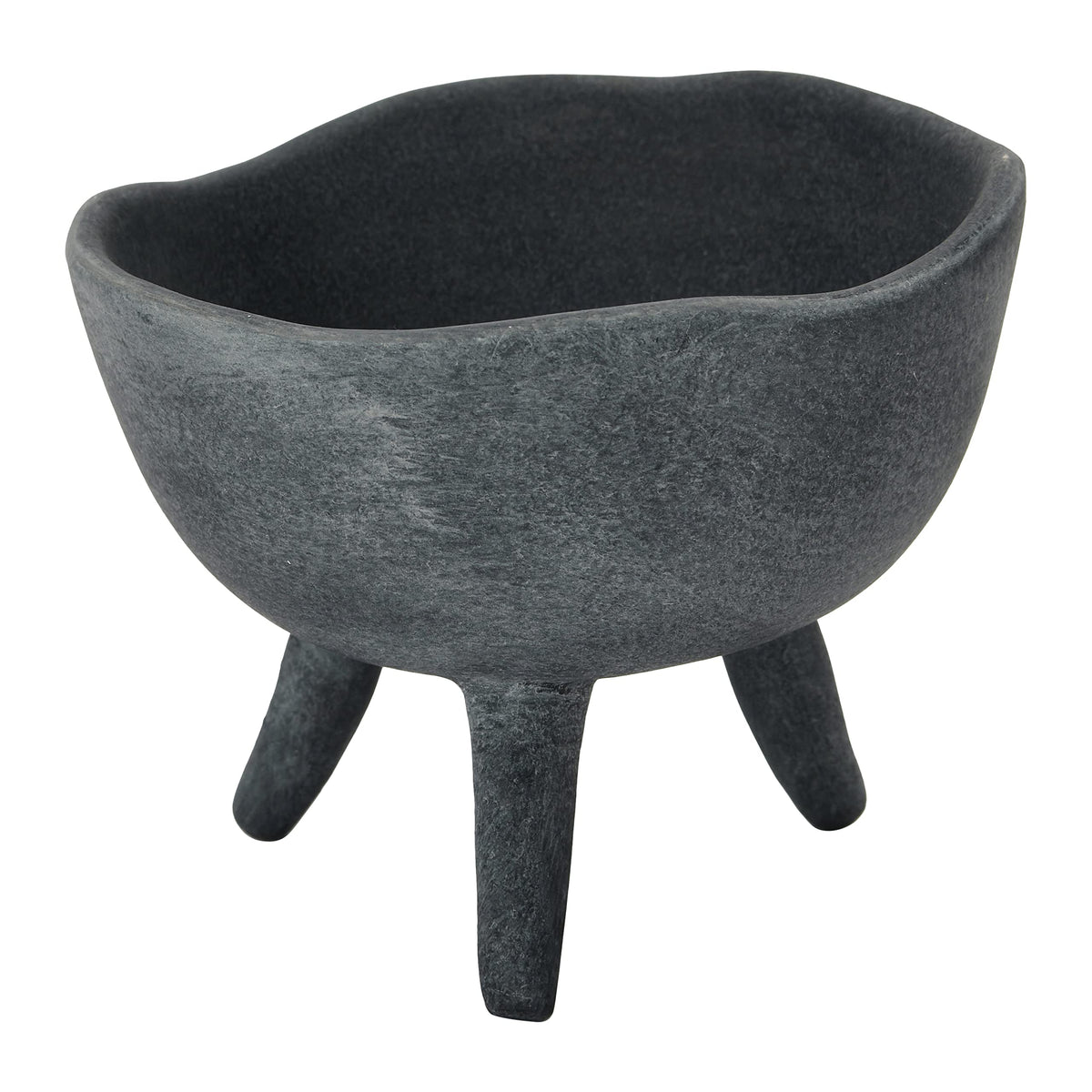 Creative Co-Op Boho Terracotta Footed Bowl, Slate Grey