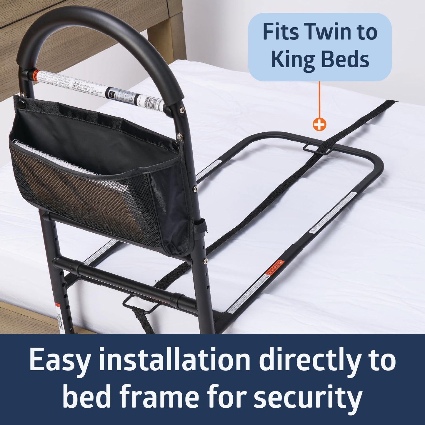 Medline Bed Assist Bar for Seniors with Nylon Bag for Storage