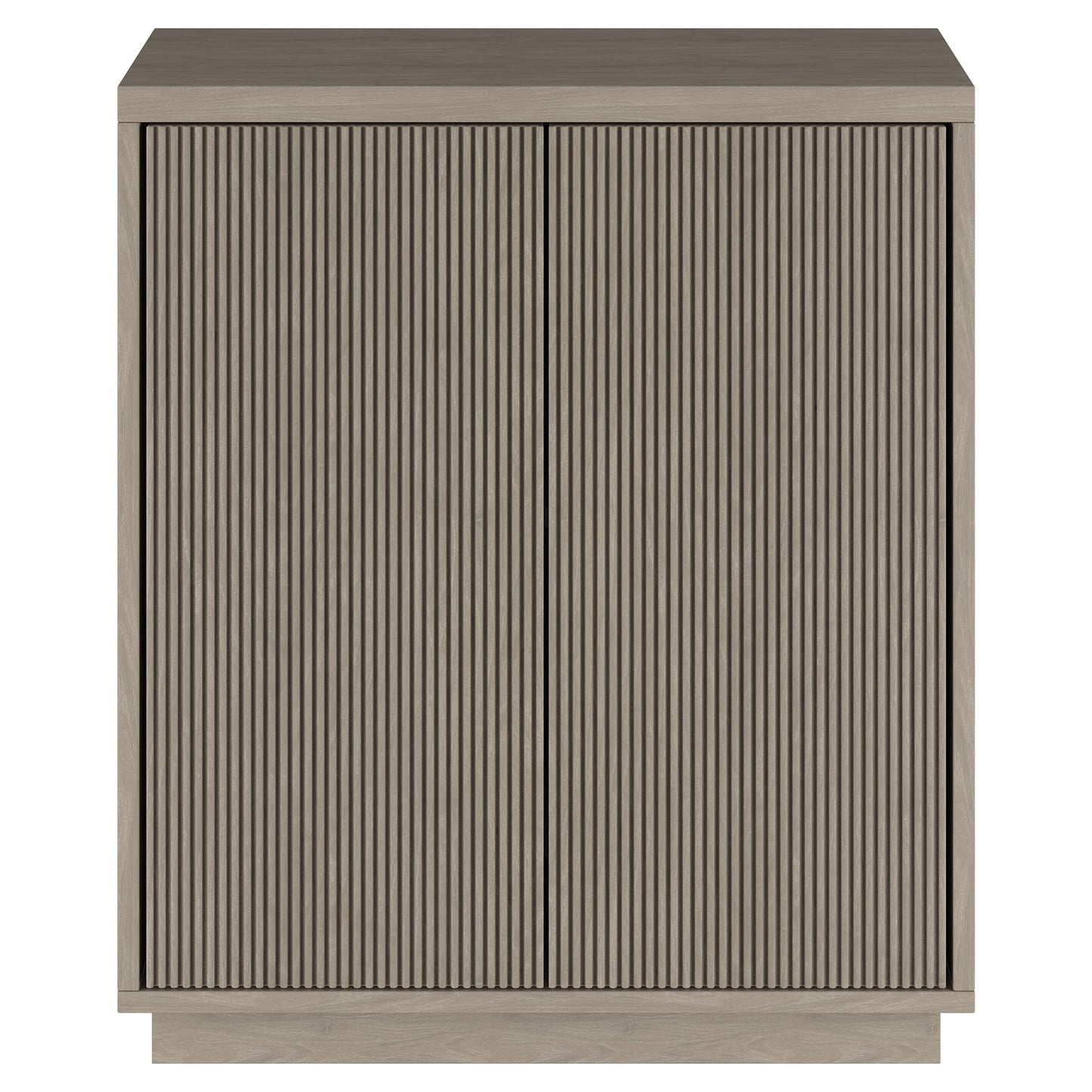 Henn&Hart 28" Fluted Wooden Accent Cabinet, Ribbed Modern Sideboard Buffet Cabinet with 2 Doors and an Adjustable Shelf for Living Room, Dining Room, Bedroom or Entryway, Weathered Gray