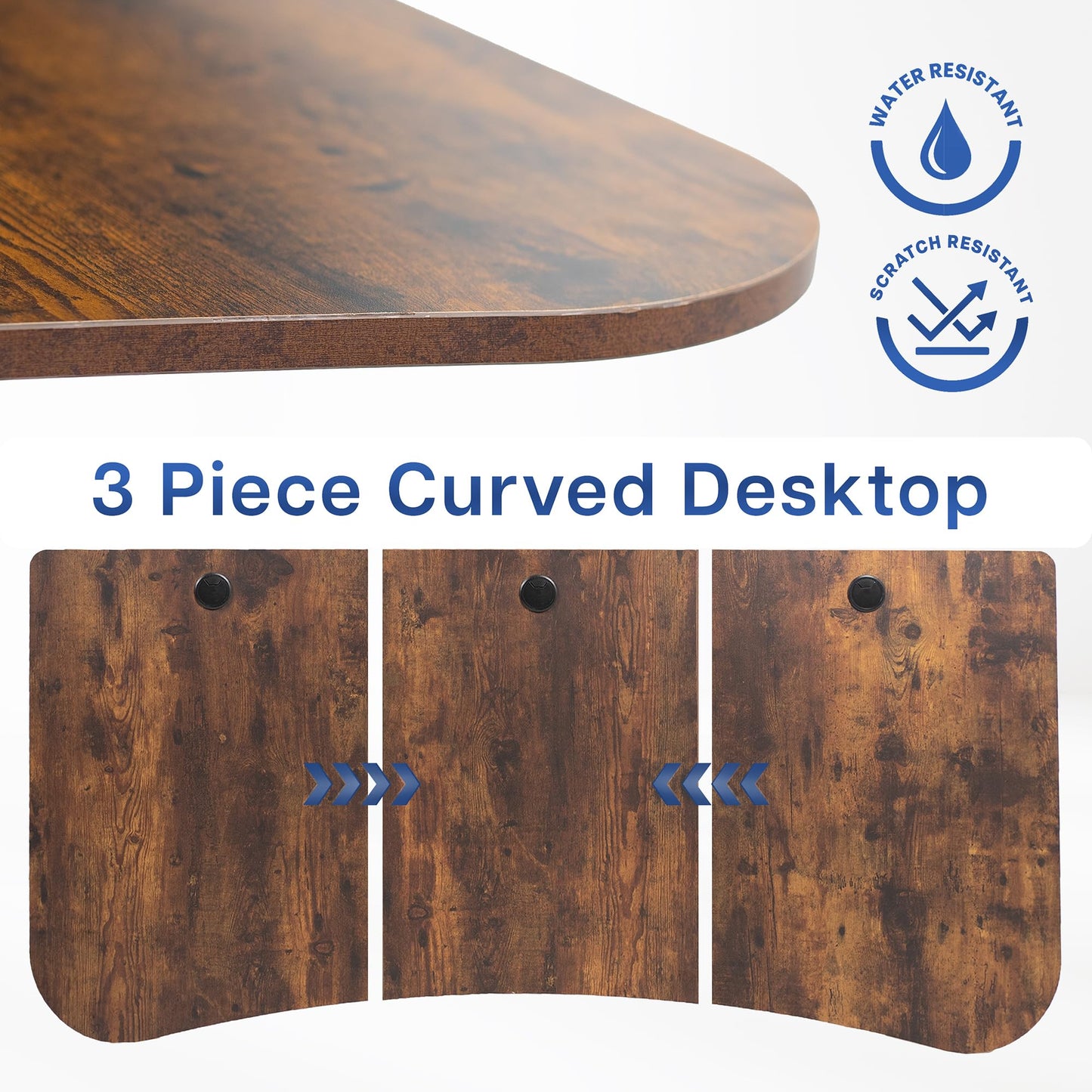 VIVO 63 x 32 inch Universal Table Top for Standard and Sit to Stand Height Adjustable Home and Office Desk Frames, Rustic Vintage Brown Desktop, DESK-TOP1N