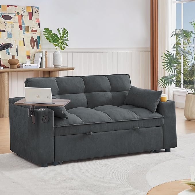 Auvsoce 65'' Convertible Sleeper Sofa Bed