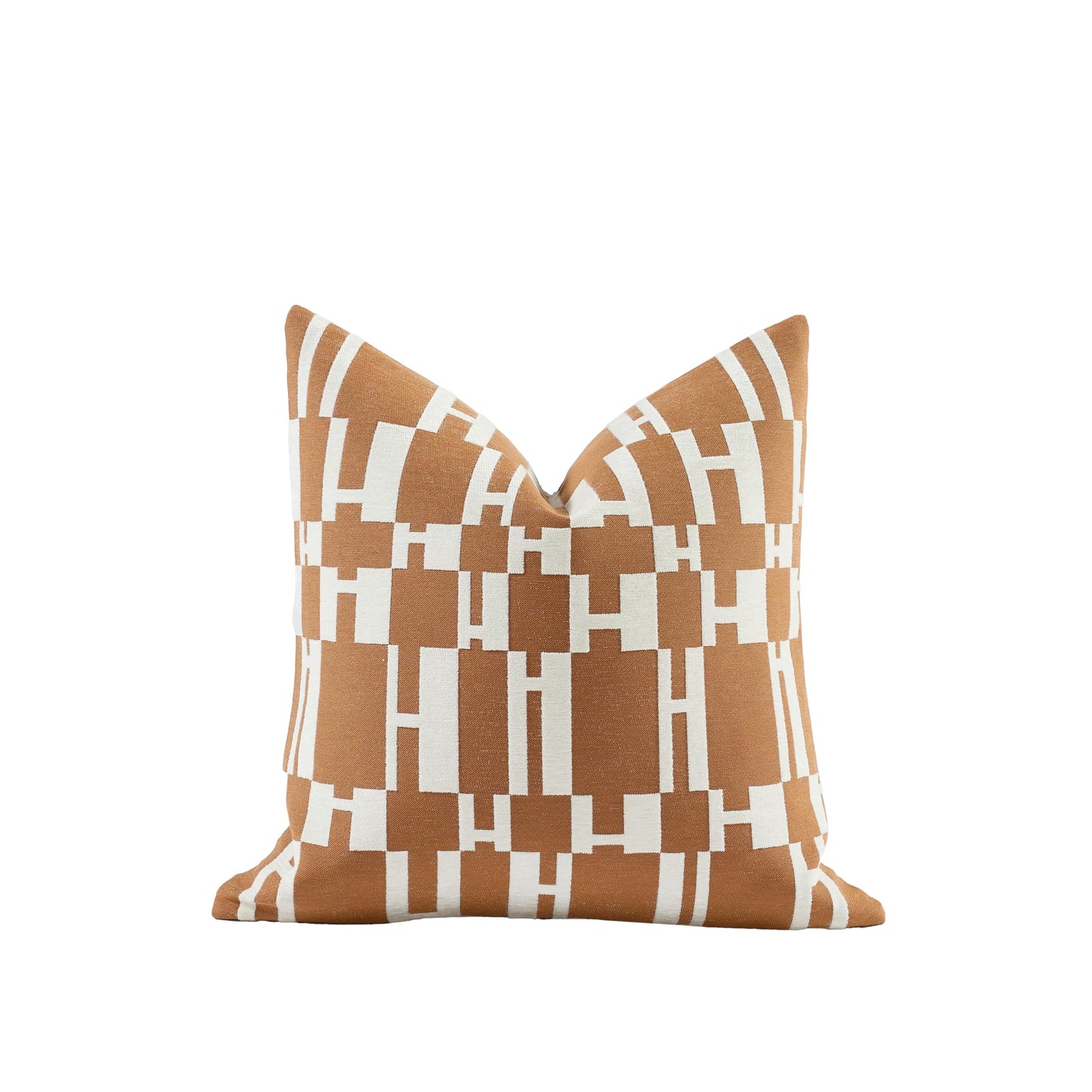 Croker Horse New 20x20'' inches Throw Pillow Cushion Covers - Caramel H Letter Chenille Jacquard Embroidery Luxury Modern Style Couch Sofa Bed Pillow Cover for Living Room Bedroom