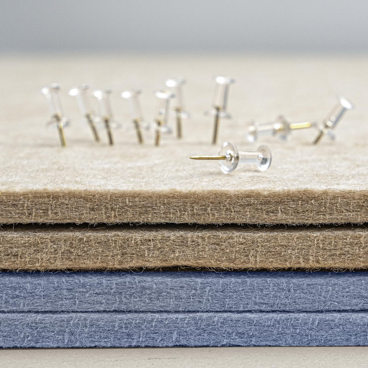 Lightomorrow Bulletin Board, 35 x 17 1/2 inches Felt Board - Decorative Pin Board, Cork Board Alternative for Wall, Foldable Self-Adhesive Vision Board Prayer Board with 20 Pushpins-Lavender Blue