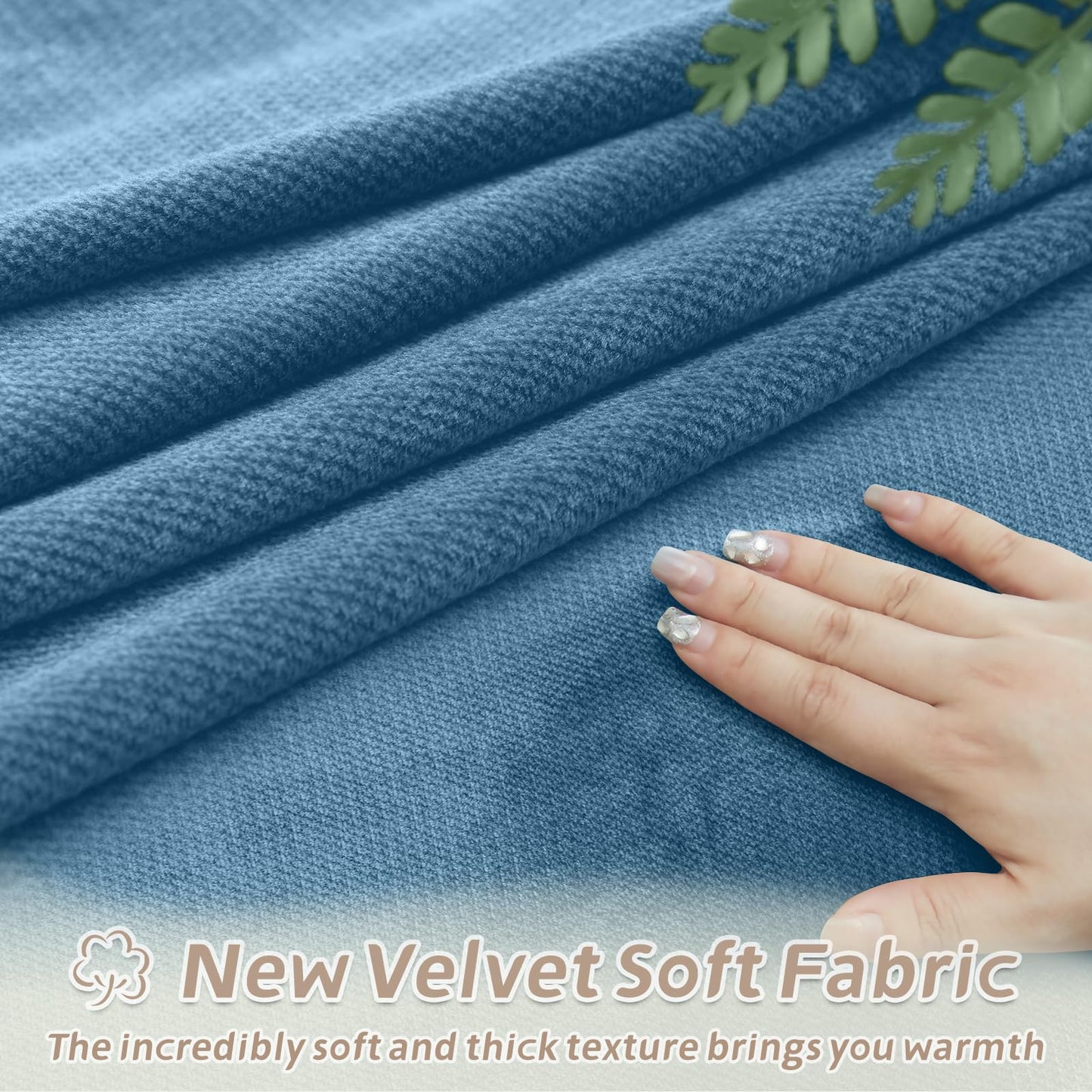 Arfntevss Sectional Recliner Couch Covers Velvet Washable Corner Sectional Sofa Cover for Reclining Stretch Soft Thick L Shape Recliner Slipcover Set (5 Seat with 1 Console Cover, Light Blue)
