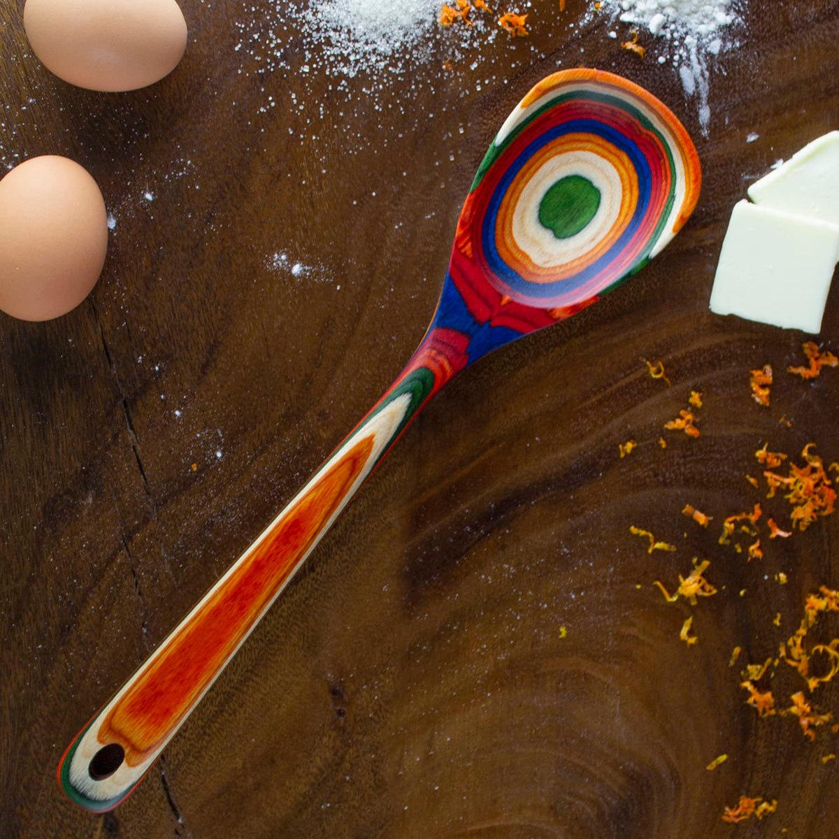 Totally Bamboo Baltique Marrakesh Collection 12-1/2" Wooden Cooking Spoon, Safe for Nonstick