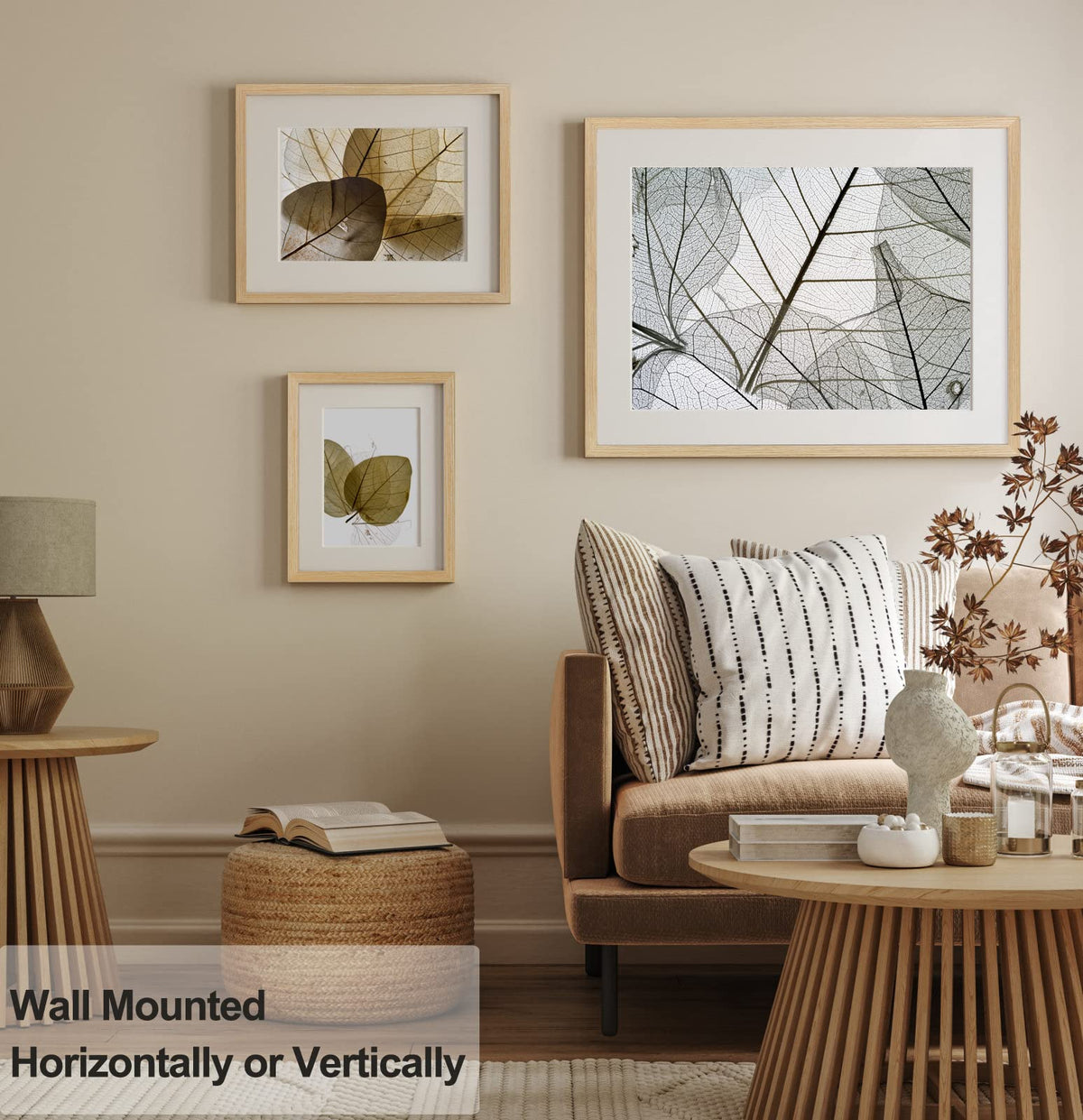 Yaetm 5x7 Oak Picture Frame with Mat for 4x6 Set of 2, Natural Solid Wood Photo Frames 5x7 with Tempered Glass, Display on Tabletop or Wall Mounting (2 Pack, Oak)
