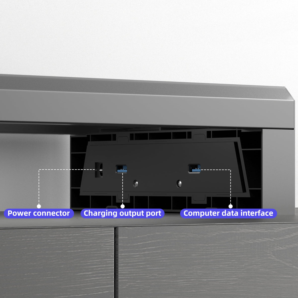 GECKOSTROLL Computer monitor stand Laptop Desk Shelf & Monitor Riser ，21.6 inches,22W charging , 2 USB 3.0 , and 1 USB 2.0， Monitors/PC/Laptop/Computer Space Saver Organizer ，Heavy Duty Gift Gaming Studio Office (USB Hub Fast Charging Version, 550mm)