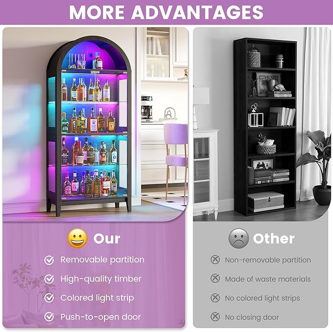 Gurexl 5-Tier Arched Display Cabinet -