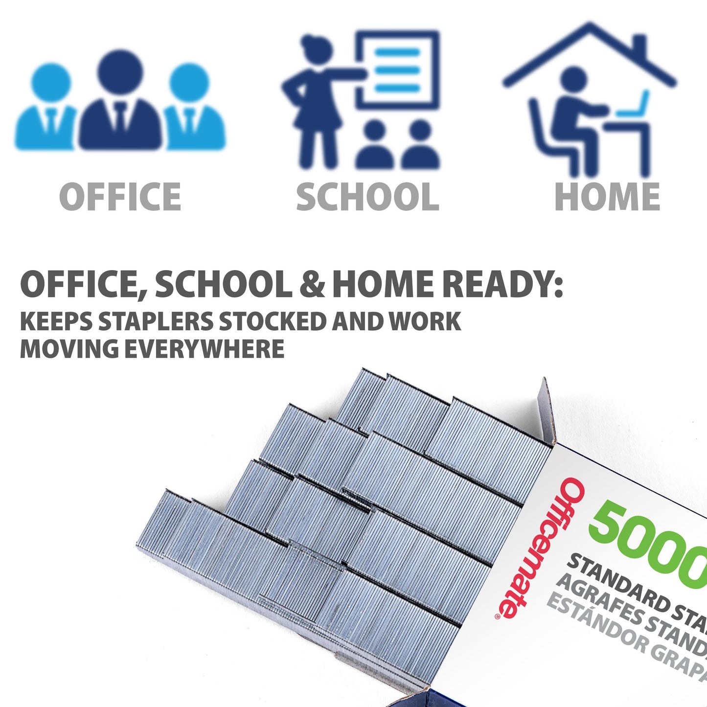 Officemate Standard Staples, 5 Boxes General Purpose Staple, 5000 Staples/Box (91925)