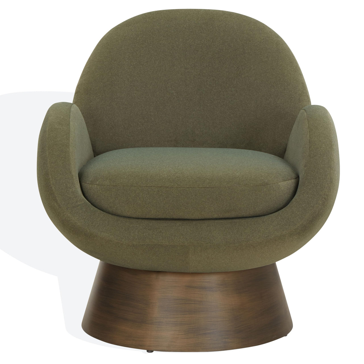 SAFAVIEH Couture Collection Paolini Olive Green & Antique Gold Metal Base Accent Chair