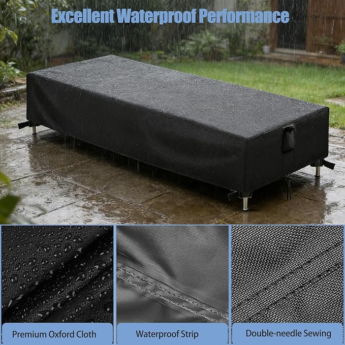 Chaise Lounge Covers, 2 Pack Waterproof Outdoor Lounge Chair Covers