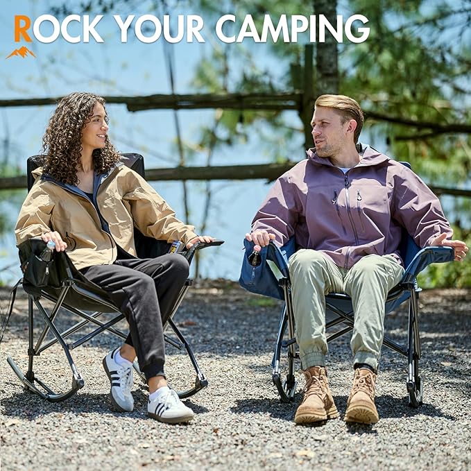 Portal Camping Rocking Chair Outdoors Folding Portable Rocker