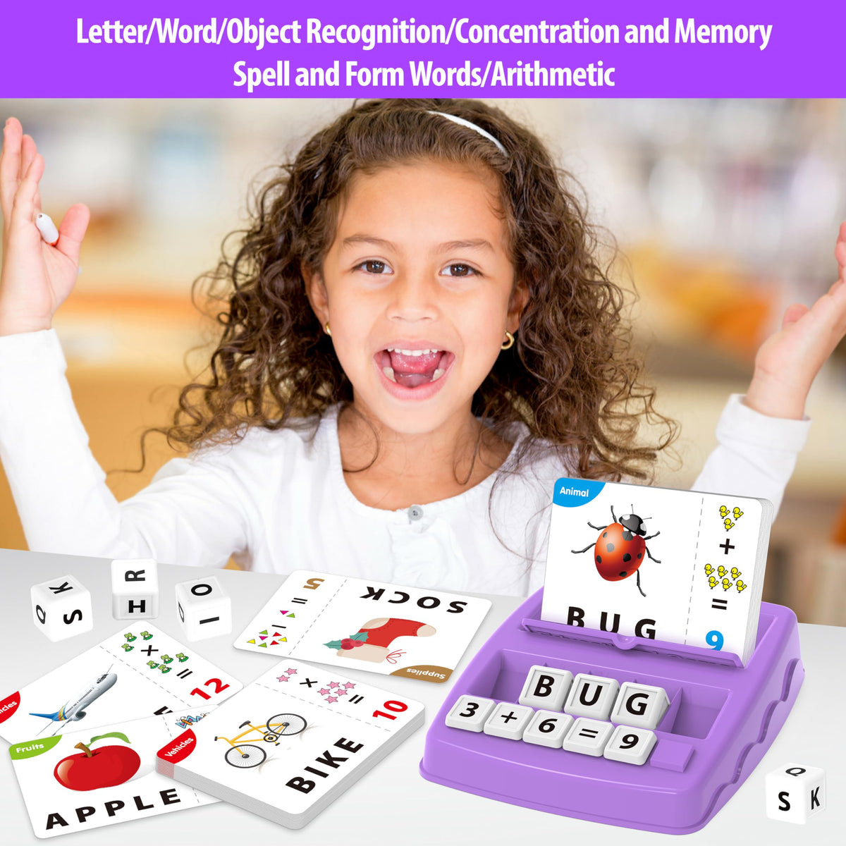 Yolscue Montessori Matching Letter Games,Educational Toys for 3-8 Year Olds Boys Girls,Alphabet Learning Toys for Kids Ages 3-8 Years,Birthday Party Gifts for 3-8 Year Olds Boys Girls(Purple)