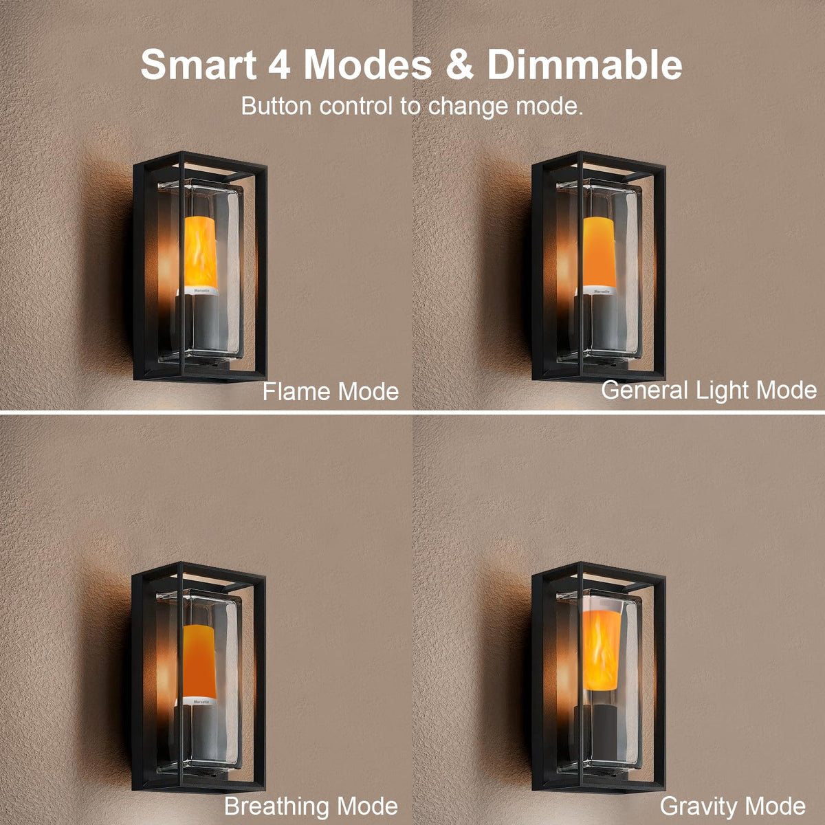Morsatie【Upgraded LED Flame Light, Rechargeable Flickering Flameless Candles, 4 Modes Battery Operated Candles with Upside Down Effect, Waterproof LED Candles for Indoor Outdoor 1 PCS