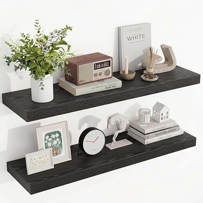 Acovy 36 Inch Floating Shelves, Wooden Shelves