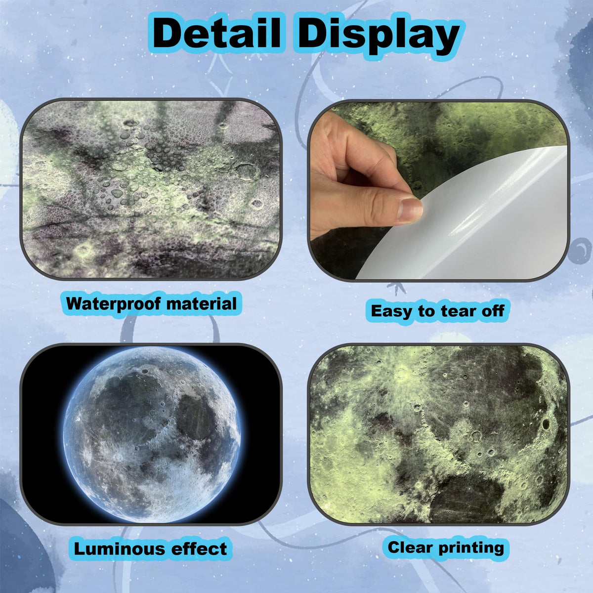 Glow in The Dark Stars and Moon for Ceiling, 951 PCS Wall Stickers for Girls Room Baby Nursery Birthday Christmas Gift for Boys（Green）