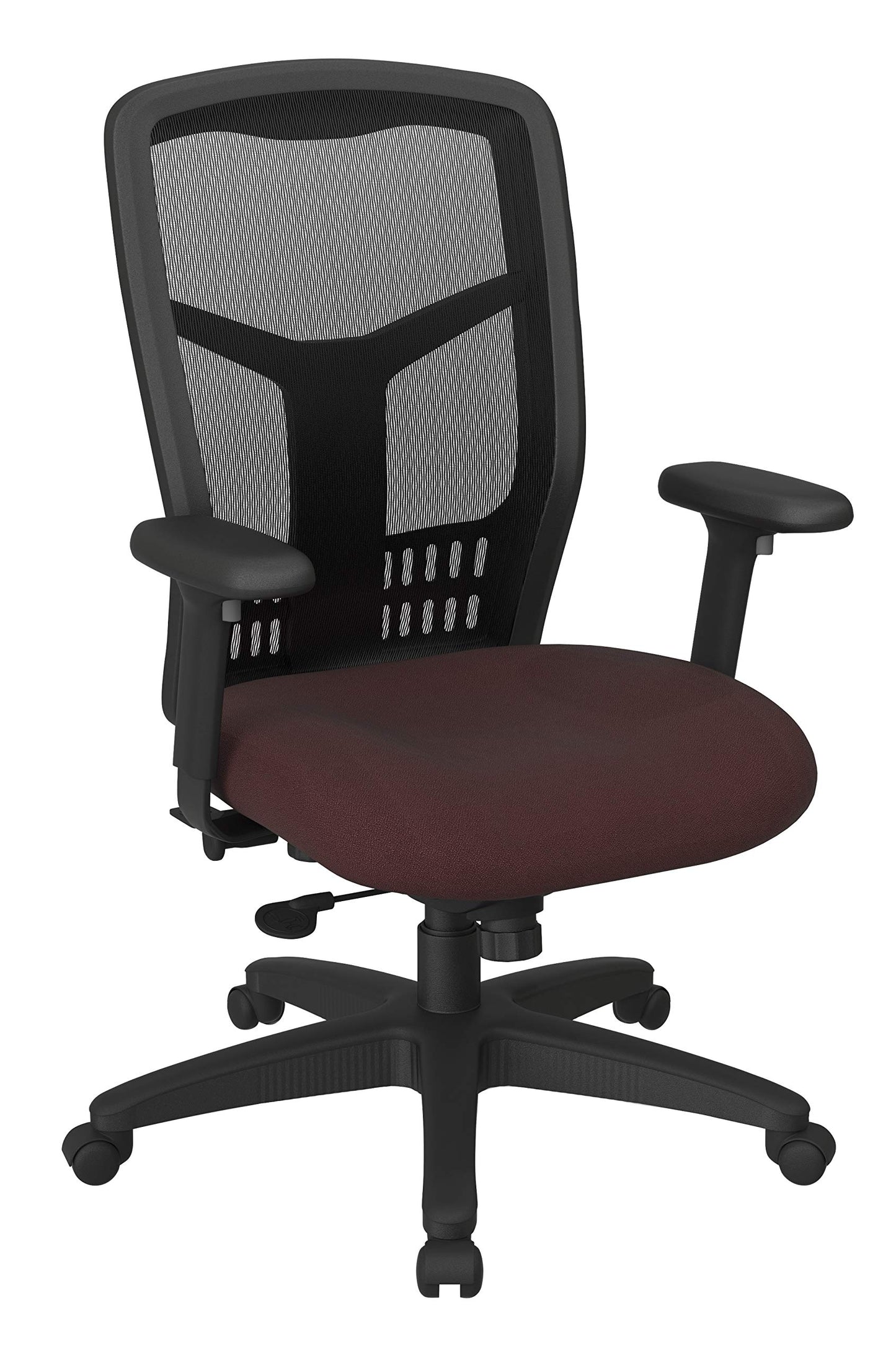 Office Star ProGrid High Back Manager's with Adjustable Seat Height, 2-to-1 Synchro Tilt Control and Seat Slider, Icon Burgundy Fabric