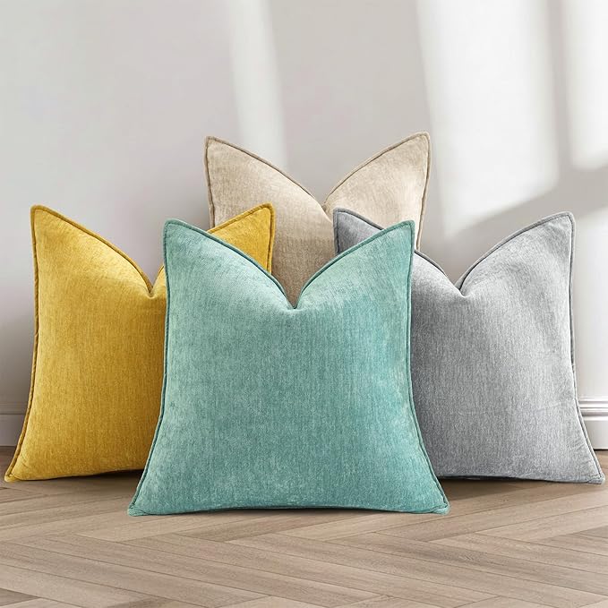 decorUhome Summer Couch Euro Sham Throw Pillow Covers 24x24 Set of 2,