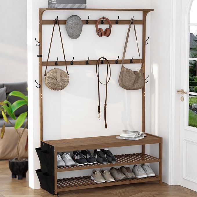 AMBIRD 6-in-1 Bamboo Hall Tree
