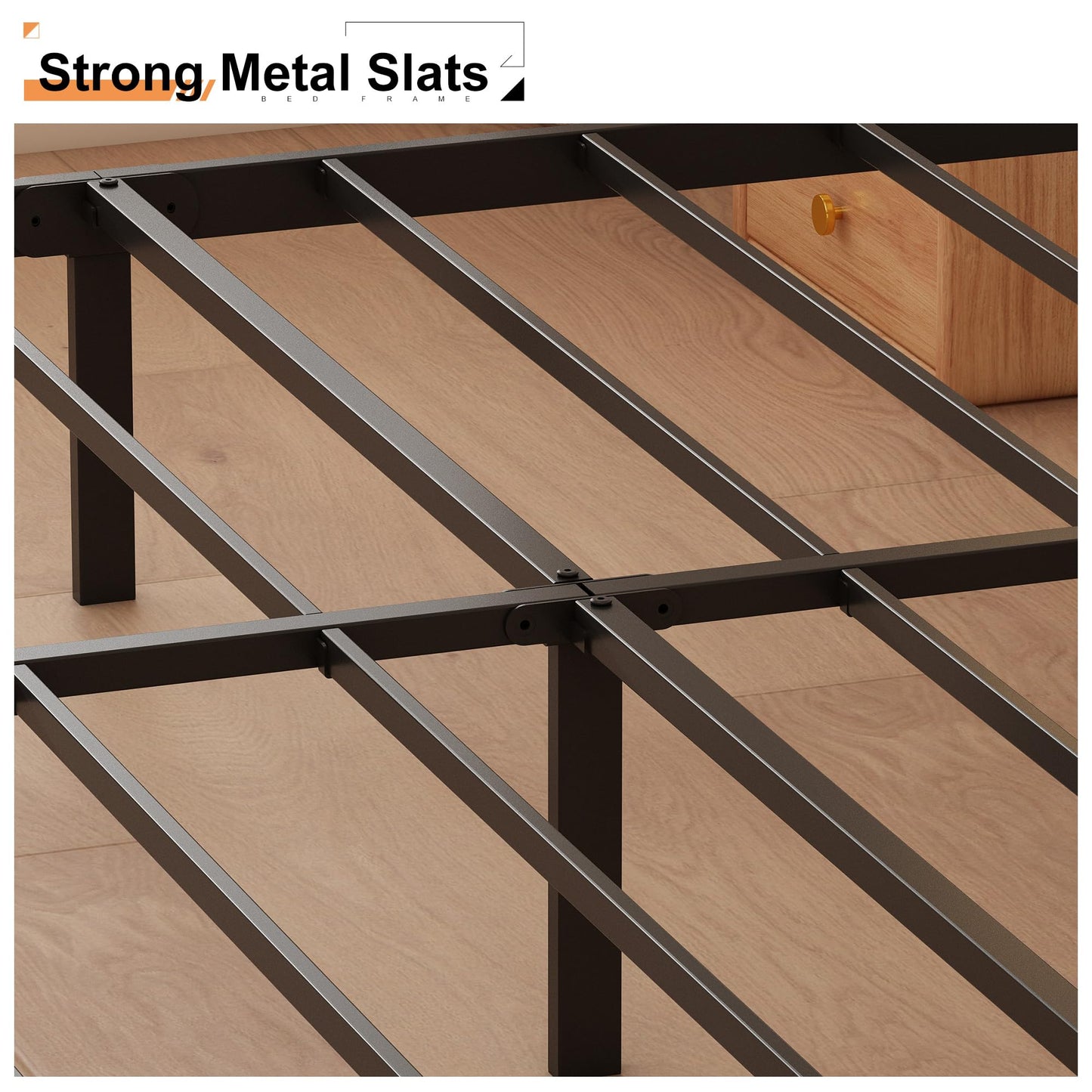 Husleephu Full Size Bed Frame with Headboard, 12 Inch Heavy Duty Metal Bed Frame Full, No Box Spring Needed, Noise Free, Easy Assemble, Black