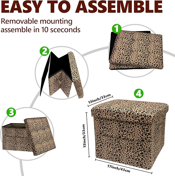ALASDO Storage Ottoman Footrest Stool Small Ottoman