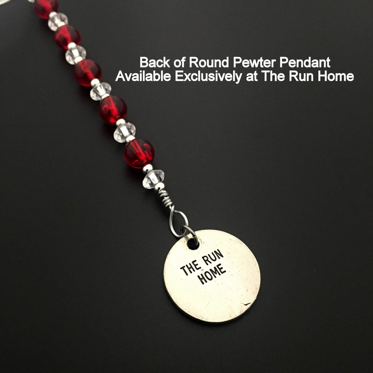 XC Ornament - Beaded Snowflake XC Cross Country Christmas Ornament/Gift Tag with Round Pewter XC Charm with Jewelry Box - Handmade with Red Vintage Beads