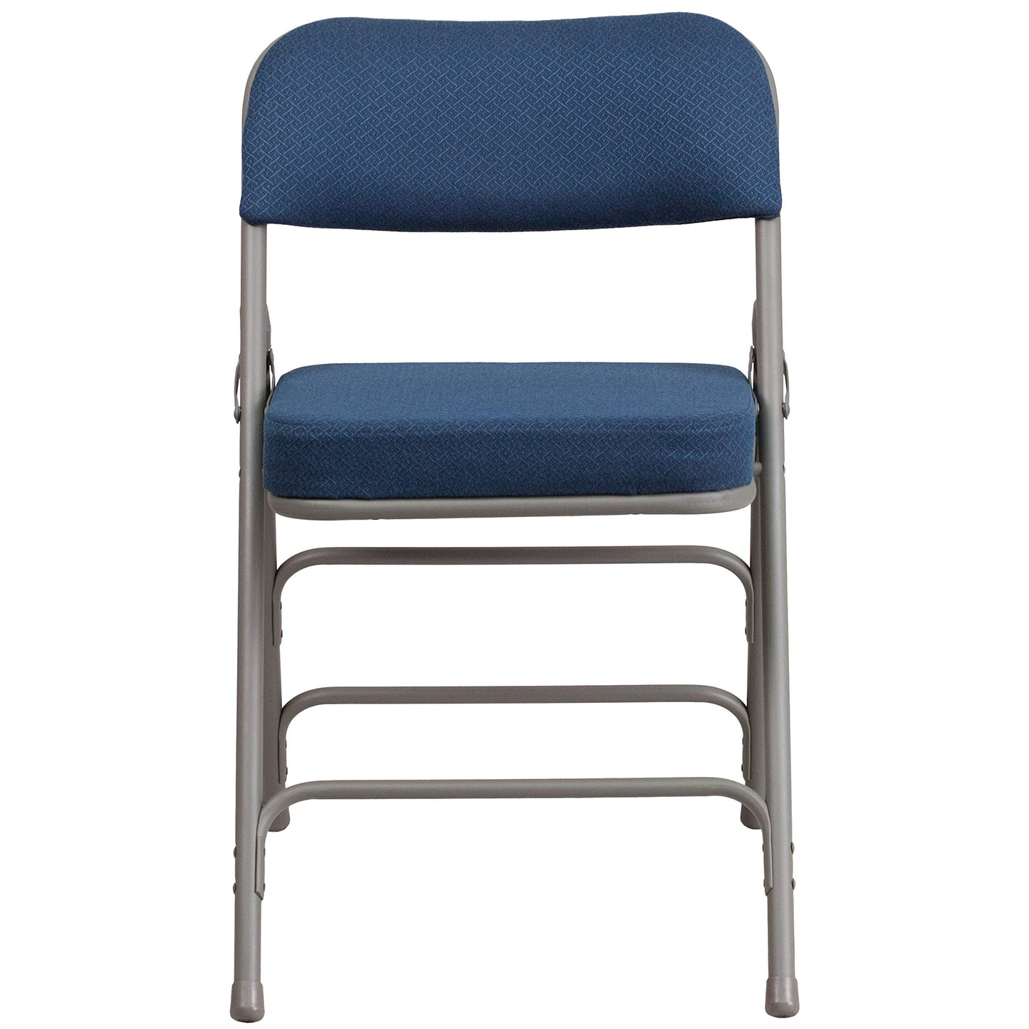 Flash Furniture 4 Pack HERCULES Series Premium Curved Triple Braced & Double Hinged Navy Fabric Metal Folding Chair