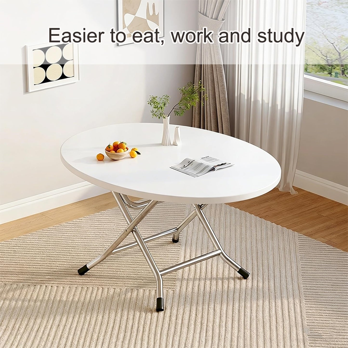 WOHNZA Oval Table Top, White Dining Table Replacement Surface, DIY Portable Desktop Easy to Clean for Restaurant Living Room Balcony (31.5x19.7in/80x50cm)