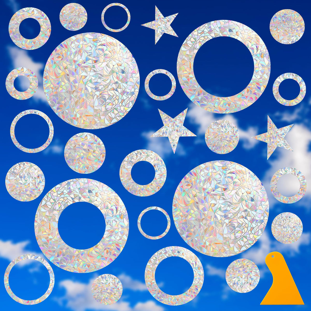 39 Anti Collision Window Decals for Bird Strike Prevention, Window Clings Suncatcher Stickers