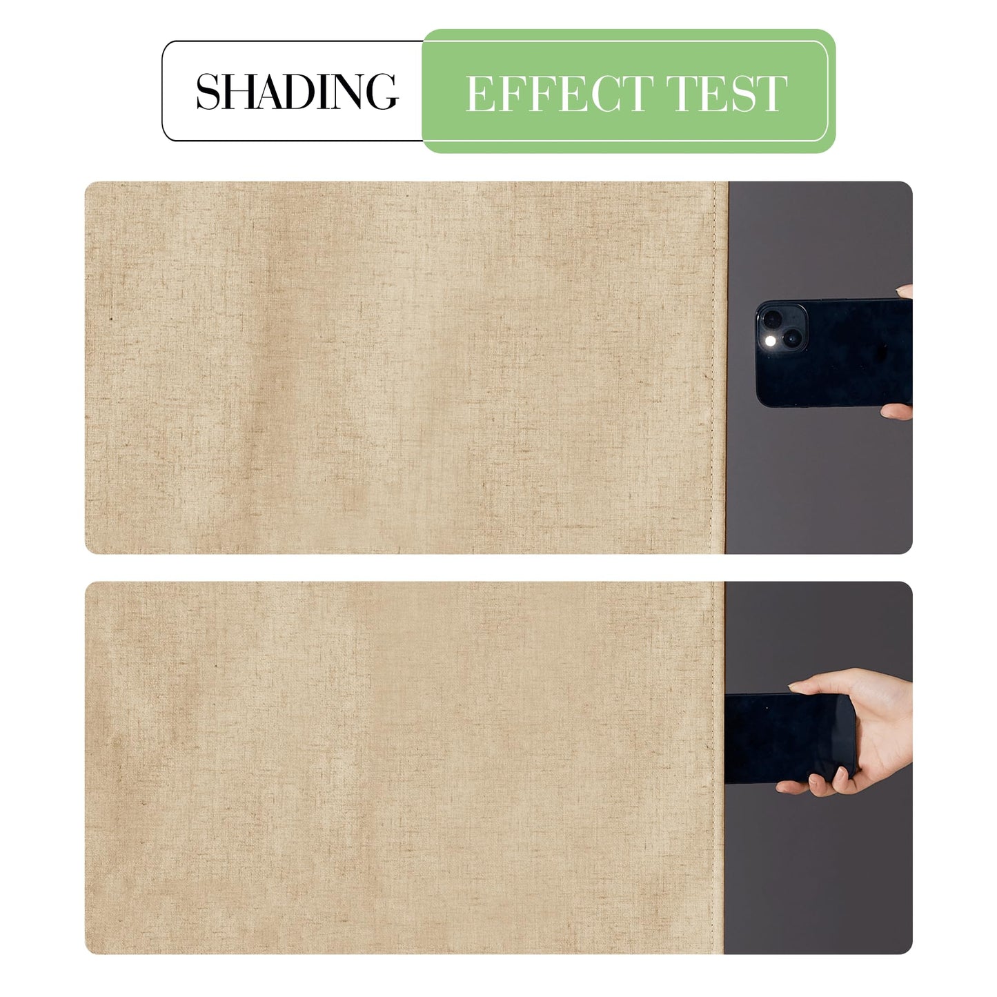 KGORGE Classroom Door Window Curtain, 100% Blackout Total Privacy Linen Blended French Door Curtain Effortless Self-Ahensive Window Blinds for Clinic Hospital, W12 x L40 inch, Camel, 1 Panel