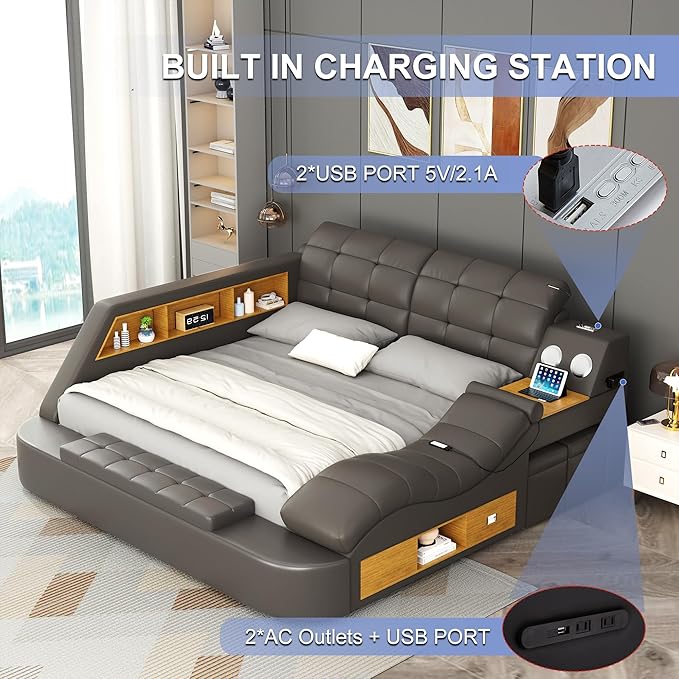 King Size Smart Multifunctional Bed Frame, Platform Bed