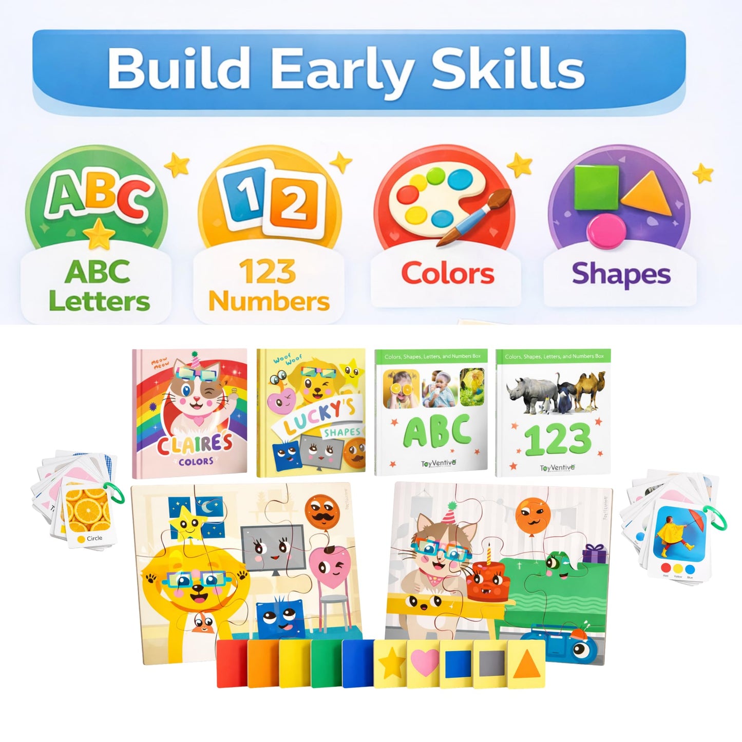 Preschool Montessori Learning Kit With Busy Book For Toddlers 1-3- Baby Flash Cards - Quiet Activity Books - Puzzles Ages 2-4 - Flashcards 3-5 Years - 1 Year Old Boy Gifts -1st Birthday Toys For Girls