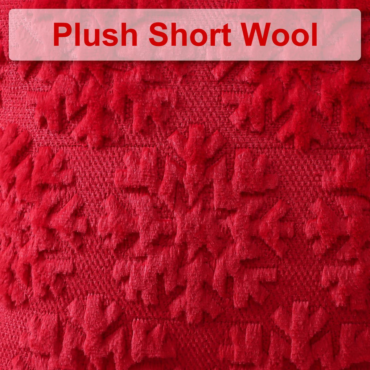OTOSTAR Set of 2 Xmas Soft Plush Short Wool Velvet Decorative Throw Pillow Covers Rectangular Luxury Style Cushion Case Pillow Shell for Sofa Bedroom Snowflake Red, 16x24 Inch