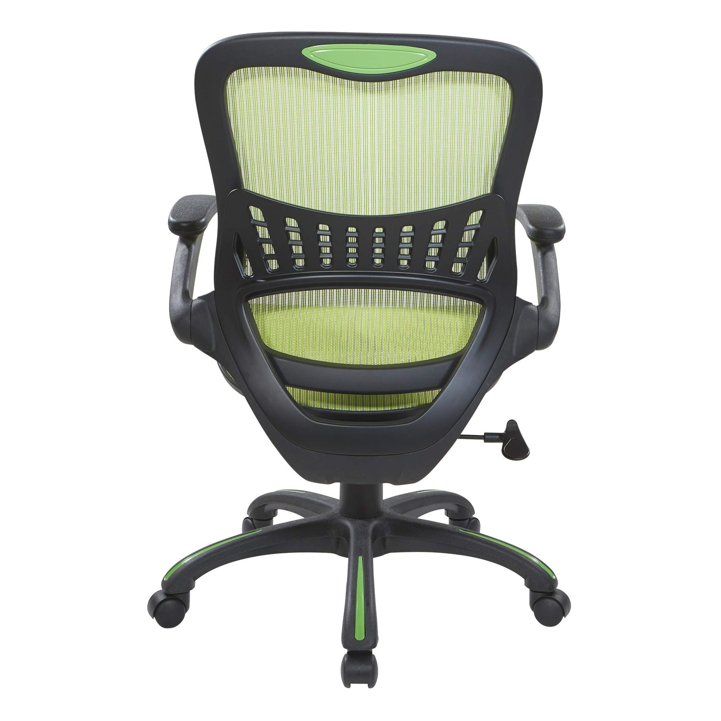 Office Star Riley Ventilated Manager's Office Desk Chair with Breathable Mesh Seat and Back, Black Base with Green