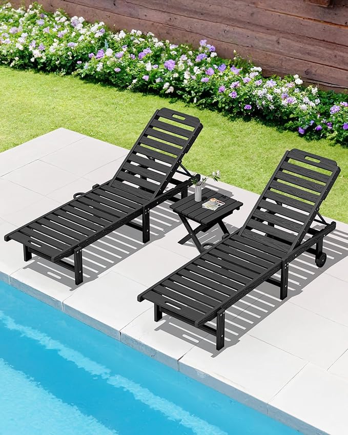 SERWALL Folding Outdoor Side Table Set of 4, Small Adirondack Side Table