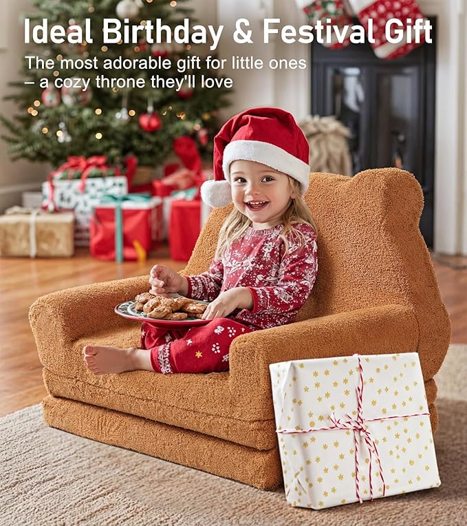 little dove Extra Wide Soft Toddler Couch Fold Out, Comfy Toddler Chair