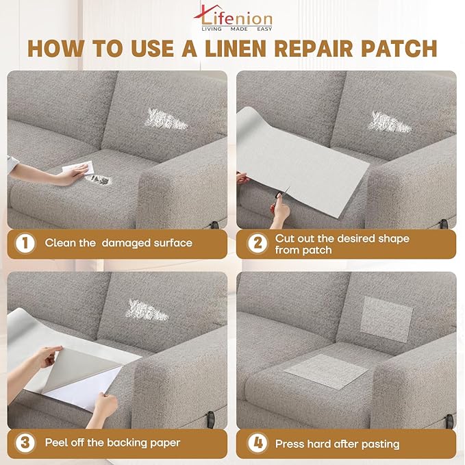 Fabric Repair Patches, 17X79 inch Linen Self-Adhesive Fabric Repair Tape