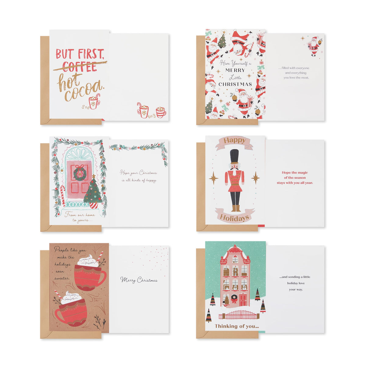 American Greetings Christmas Cards with Envelopes, Trendy Pink Pastel Designs (25-Count)