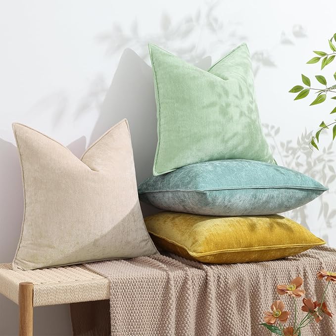 decorUhome Summer Couch Euro Sham Throw Pillow Covers 22x22 Set of 2,
