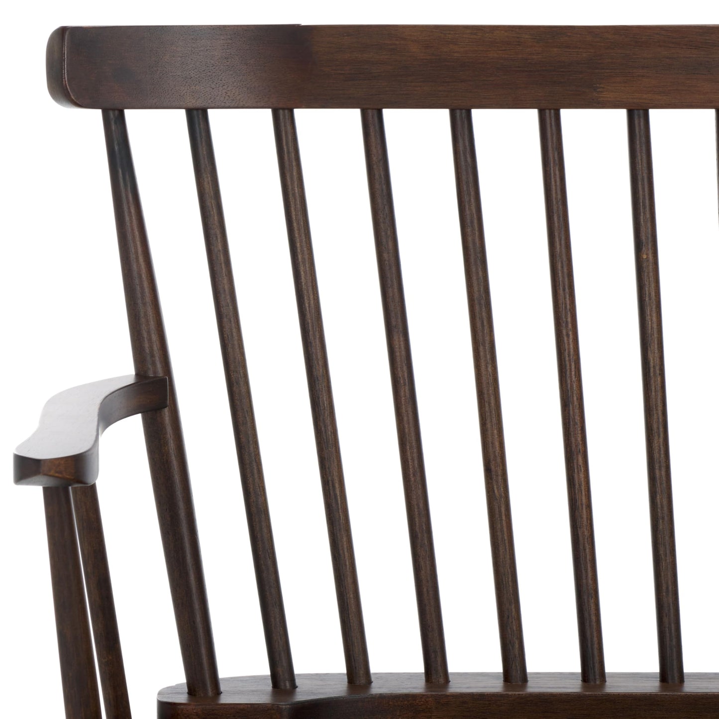 SAFAVIEH Furniture - Addison Loveseat - Dark Walnut - Solid Wood - Coastal Slatted Design - Ideal for Living Room, Sunroom, Bedroom, 18" Seat Height (AMH8513E)