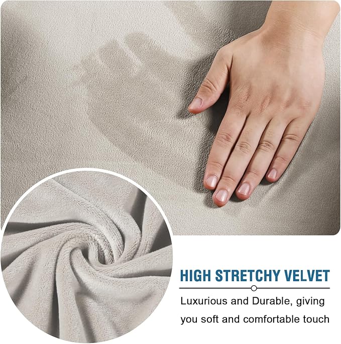 H.VERSAILTEX Velvet 4 Piece High Stretch Sofa Slipcover Cover Furniture