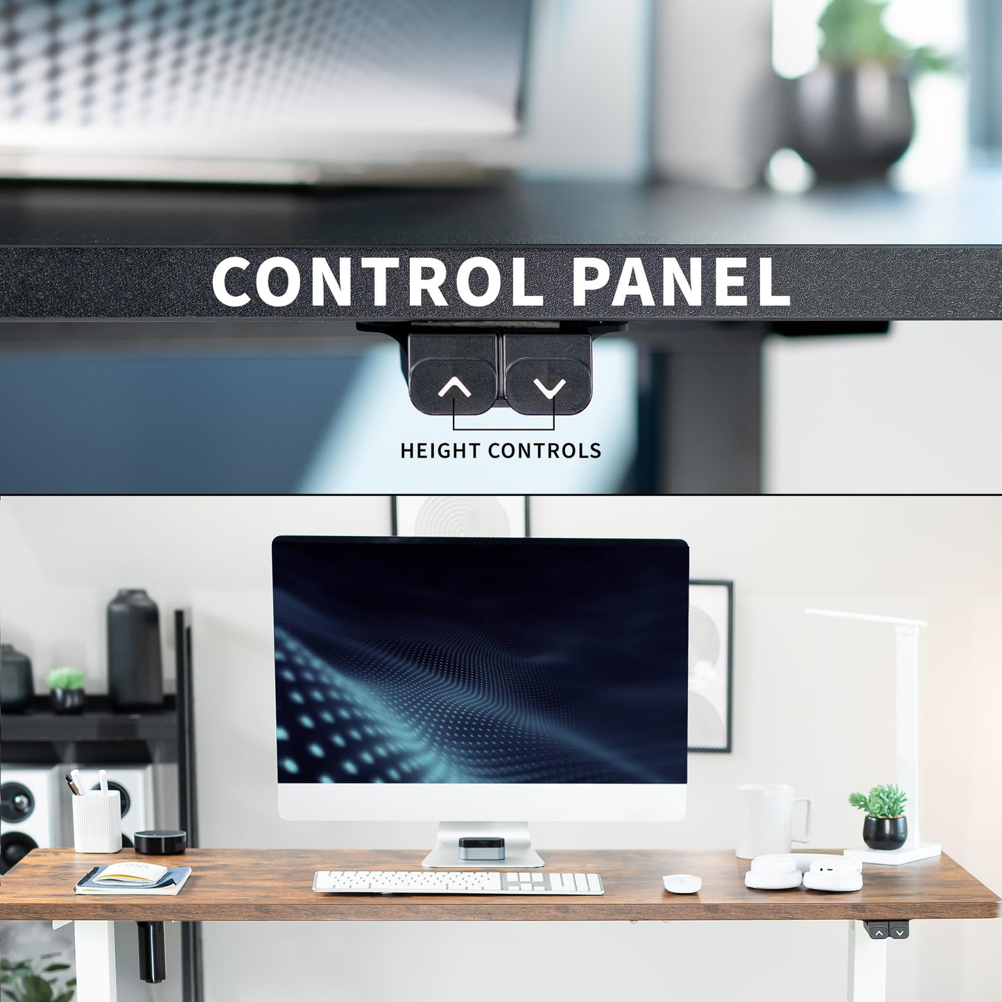 VIVO Electric Stand Up Desk Frame Workstation, Single Motor Ergonomic Standing Height Adjustable Base with Simple Controller, White, DESK-V100EW