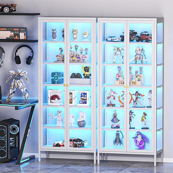 6-Tier Glass Display Cabinet